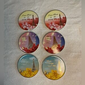 NIB 6 piece Coaters Paris theme Eiffel Tower
